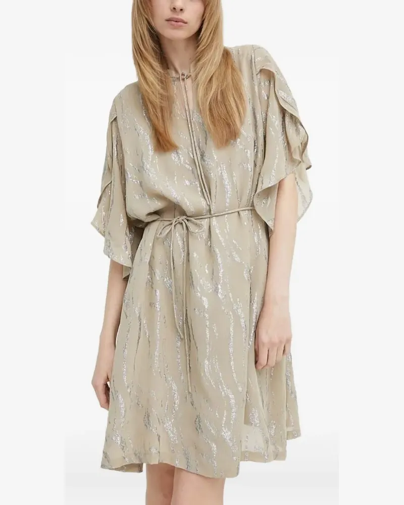 BRUUNS BAZAAR Gestuftes OdiaBBParez Minikleid mit Metallic-Print - Nude Nude