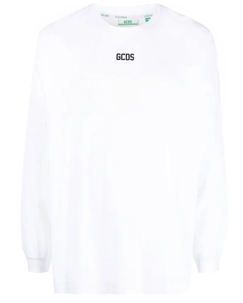 GCDS Langarmshirt mit Logo-Print Weiß