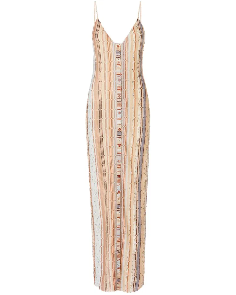 Missoni Maxikleid mit Zickzackmuster - Nude Nude