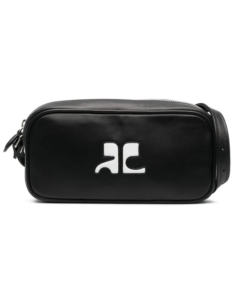 Courrèges Schultertasche mit Logo - Schwarz Schwarz