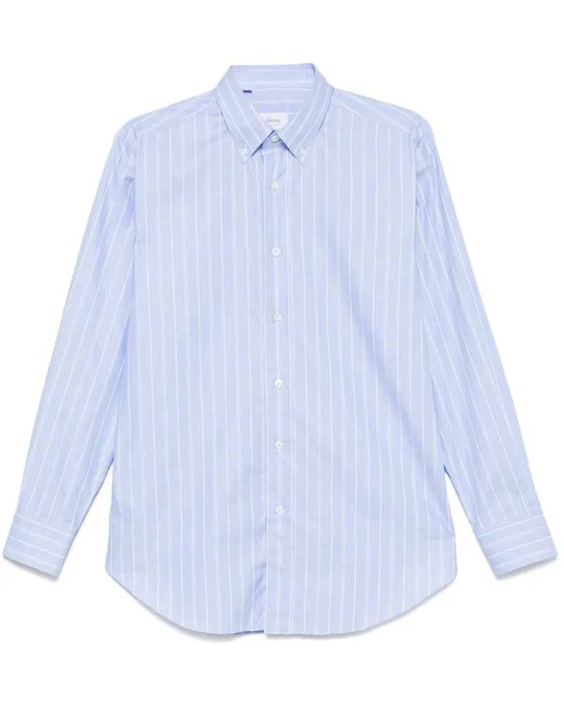 Brioni Gestreiftes Hemd - Blau Blau