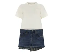 Kleid aus Denim - Weiß