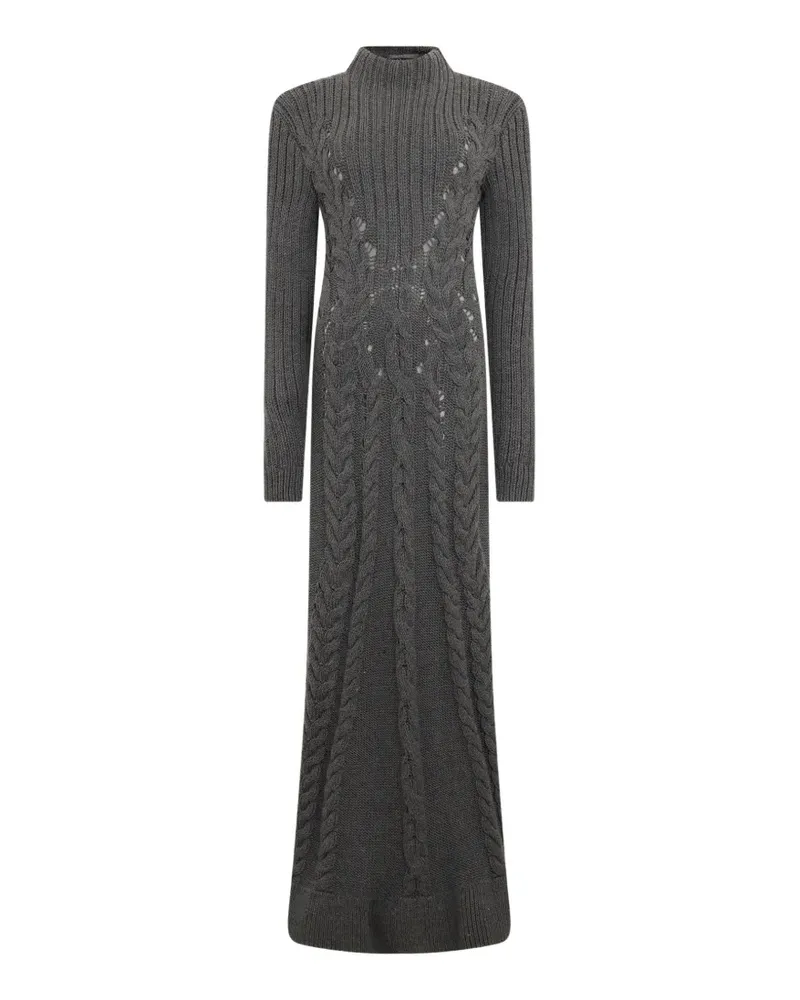 Alberta Ferretti Maxikleid mit Zopfmuster - Grau Grau