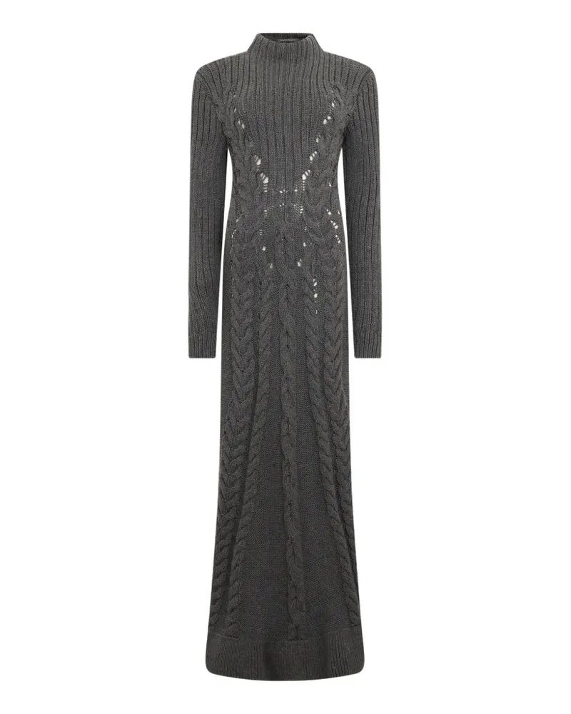 Alberta Ferretti Maxikleid mit Zopfmuster - Grau Grau