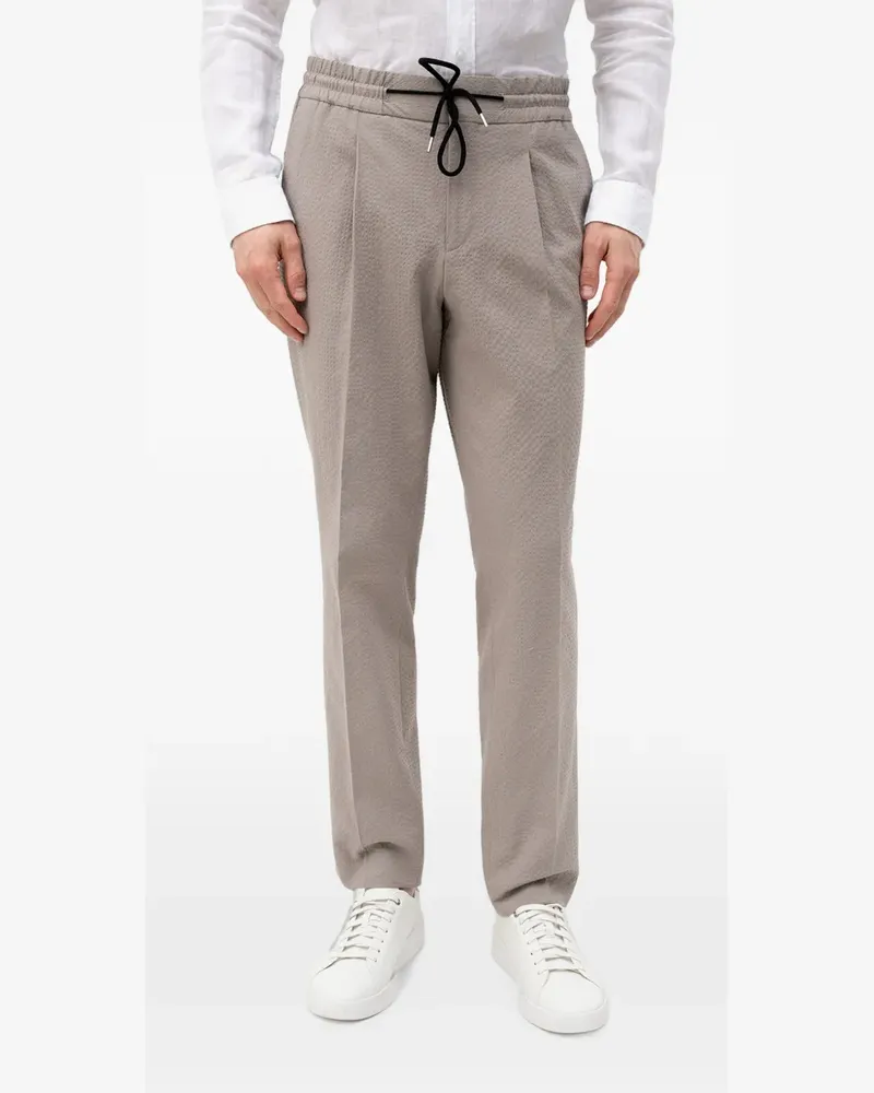 HUGO BOSS seersucker drawstring trousers - Braun Braun