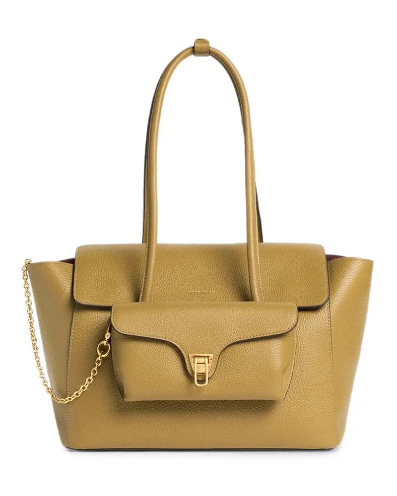Coccinelle Große Double Beat Schultertasche - Grün Grün