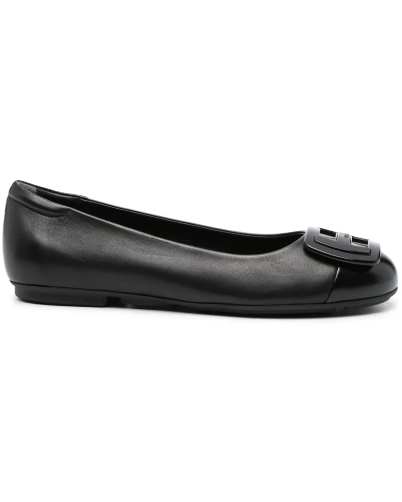 Hogan Ballerinas mit Logo-Schild - Schwarz Schwarz