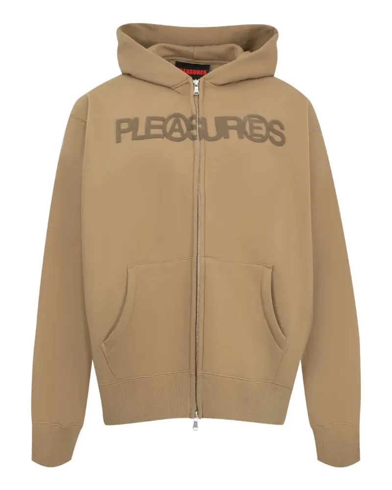 PLEASURES Zine logo-print hoodie - Nude Nude