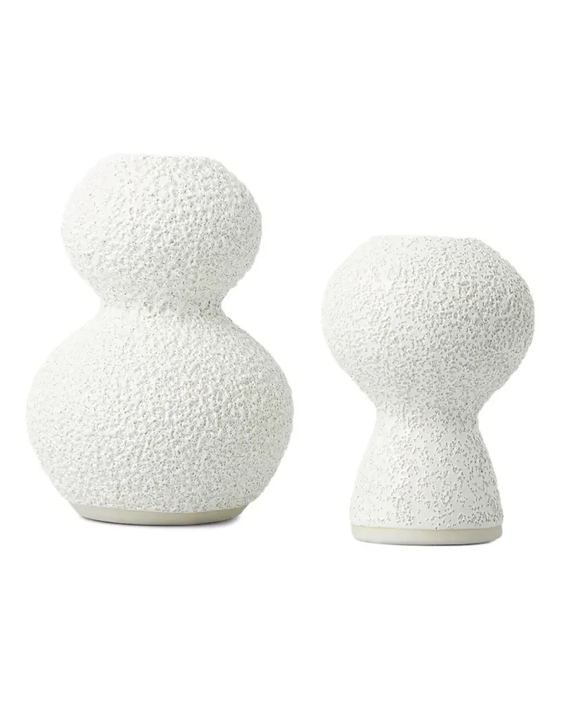 Marloe Marloe Strukturierte Lava + Bone Kerzenhalter (2er-Set) - Weiß Weiß