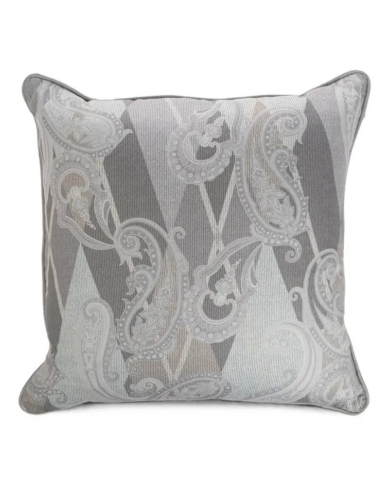 Etro Kissen mit Paisley-Print - Grau Grau