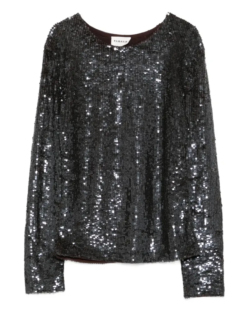 P.A.R.O.S.H. P.A.R.O H. sequinned long-sleeve top - Silber Silber