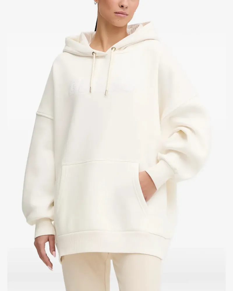 Guess logo-embroidered hoodie - Nude Nude