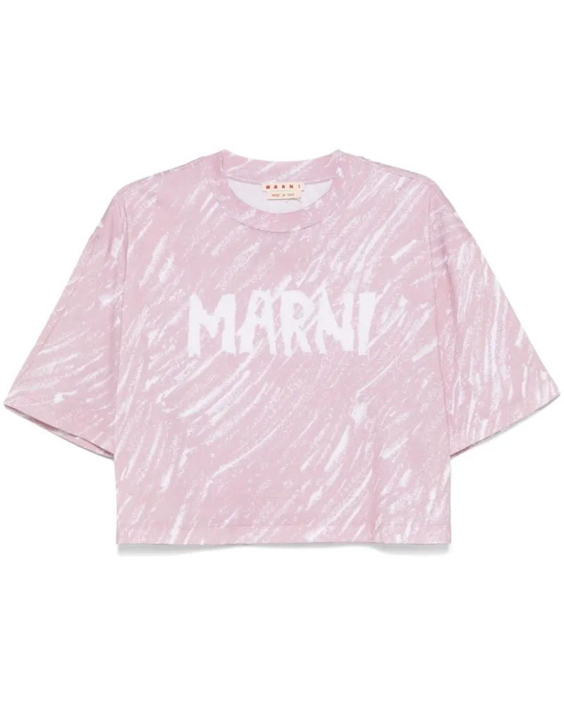 Marni T-Shirt mit Kritzel-Logo - Rosa Rosa