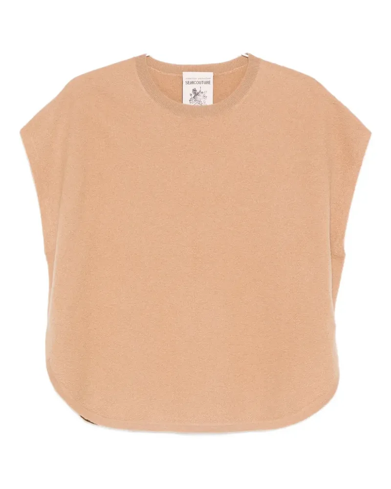 Semicouture crew-neck top - Nude Nude