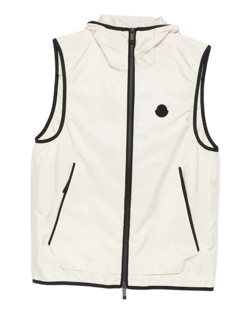 Moncler logo-print hooded gilet - Nude Nude