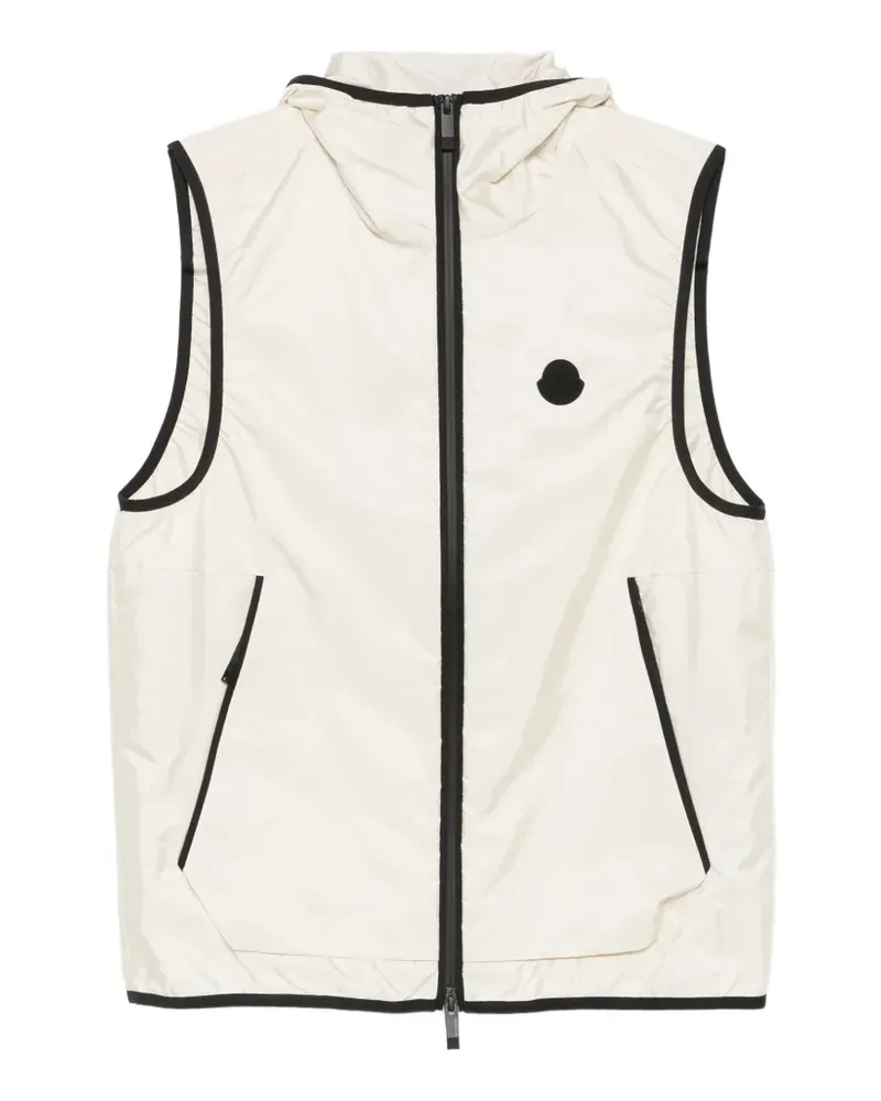 Moncler logo-print hooded gilet - Nude Nude