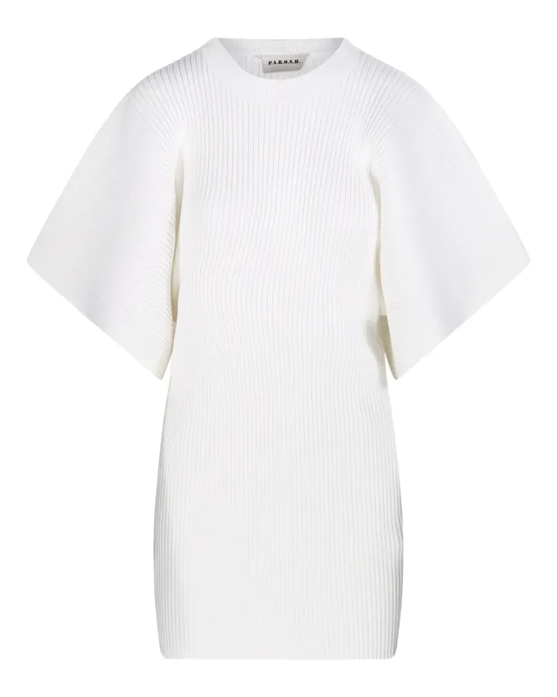 P.A.R.O.S.H. P.A.R.O H. Geripptes Minikleid mit weiten Ärmeln - Weiß Weiß