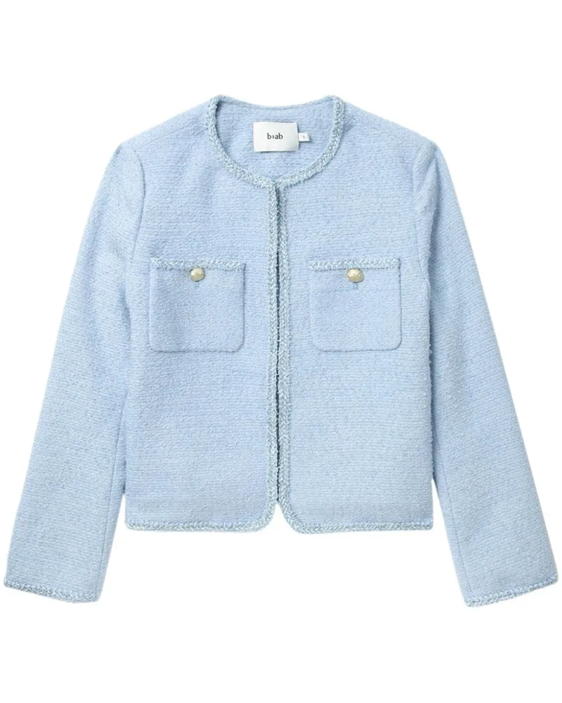 b+ab Tweed-Jacke mit Flechtborten - Blau Blau