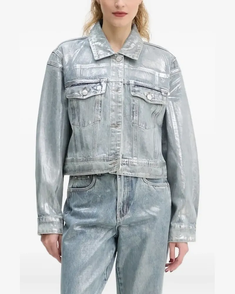 Gestuz TEEN Jeansjacke in Metallic-Optik - Blau Blau