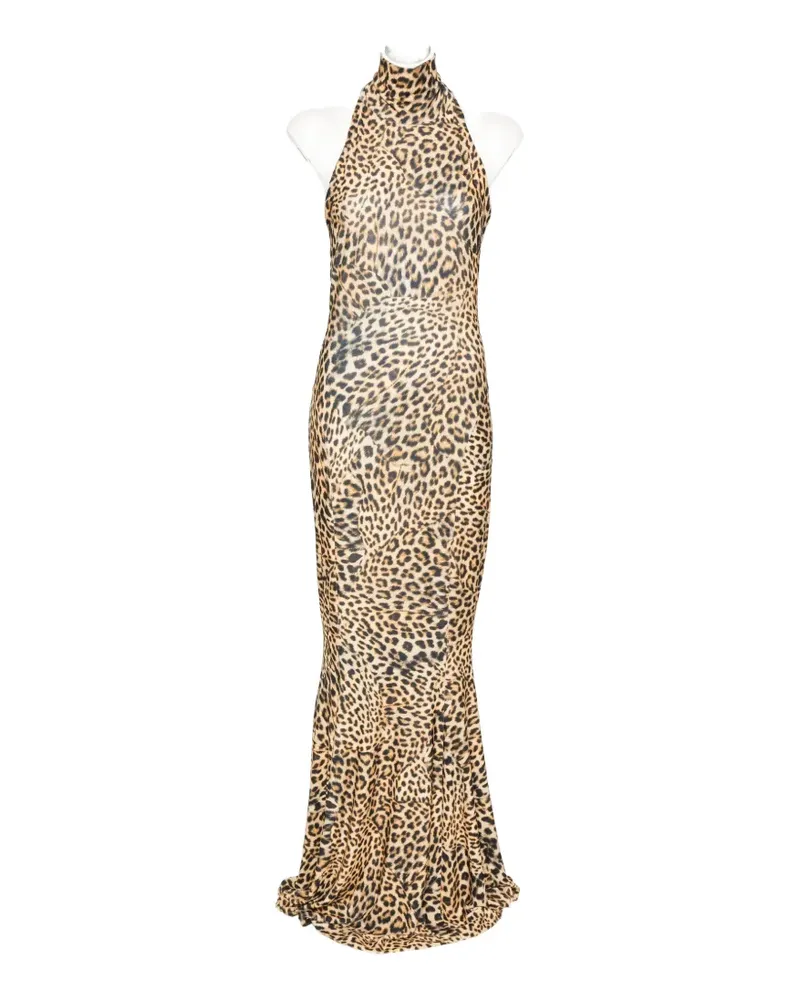 Norma Kamali halterneck fishtail gown maxi dress - Nude Nude