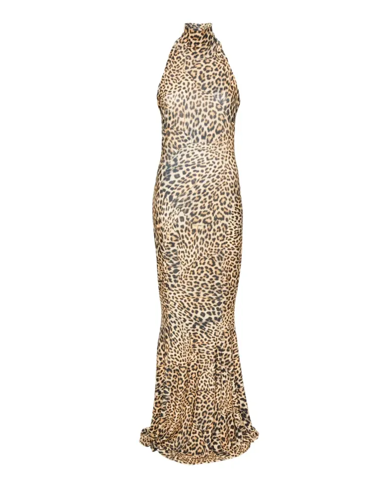 Norma Kamali Maxikleid mit Neckholder - Nude Nude