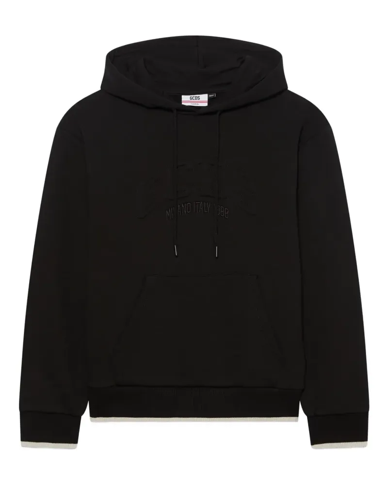 GCDS logo-embossed hoodie - Schwarz Schwarz