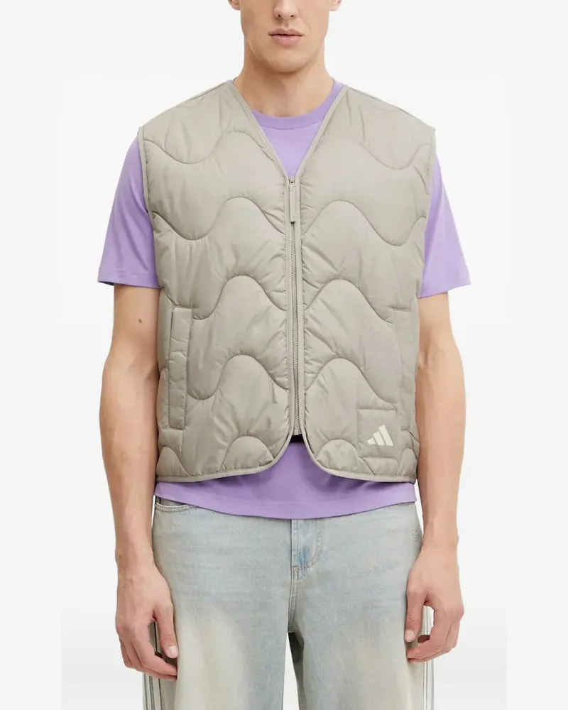 adidas Gesteppte Weste mit Logo-Patch - Grau Grau