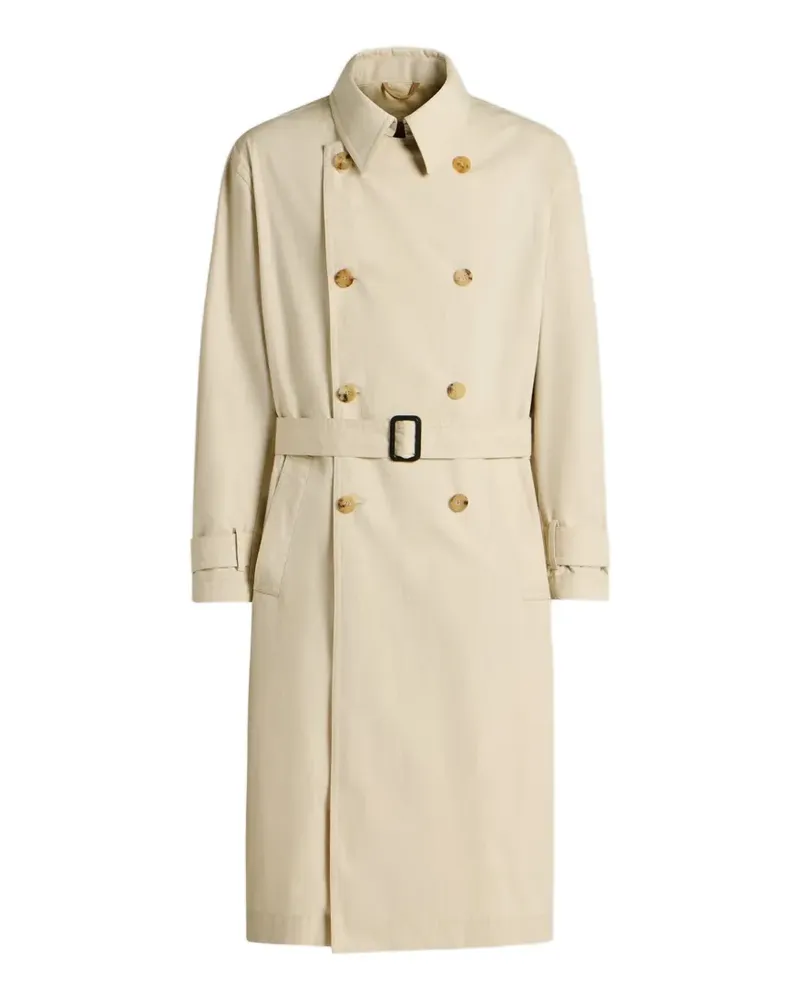 Kiton Zweireihiger Trenchcoat - Nude Nude
