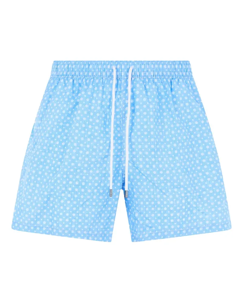 Fedeli floral-print drawstring swim shorts - Blau Blau