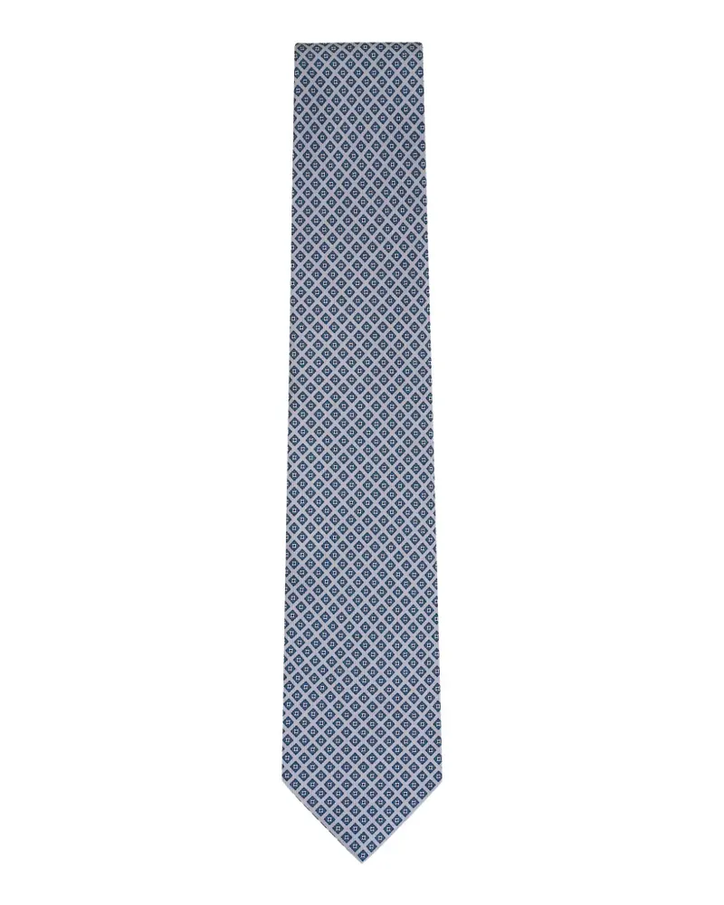 Brioni geometric-pattern tie - Blau Blau