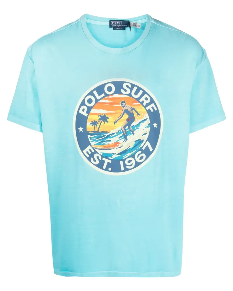 Ralph Lauren T-Shirt mit Slogan-Print - Blau Blau