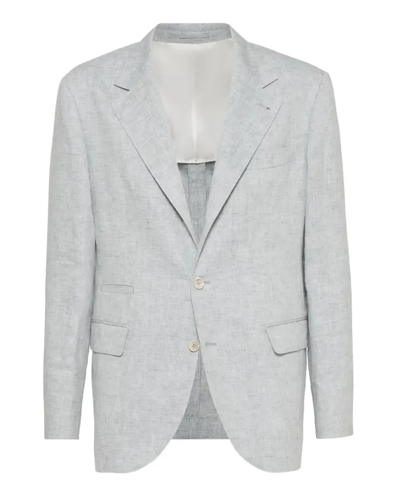 Brunello Cucinelli linen single-breasted blazer - Grau Grau