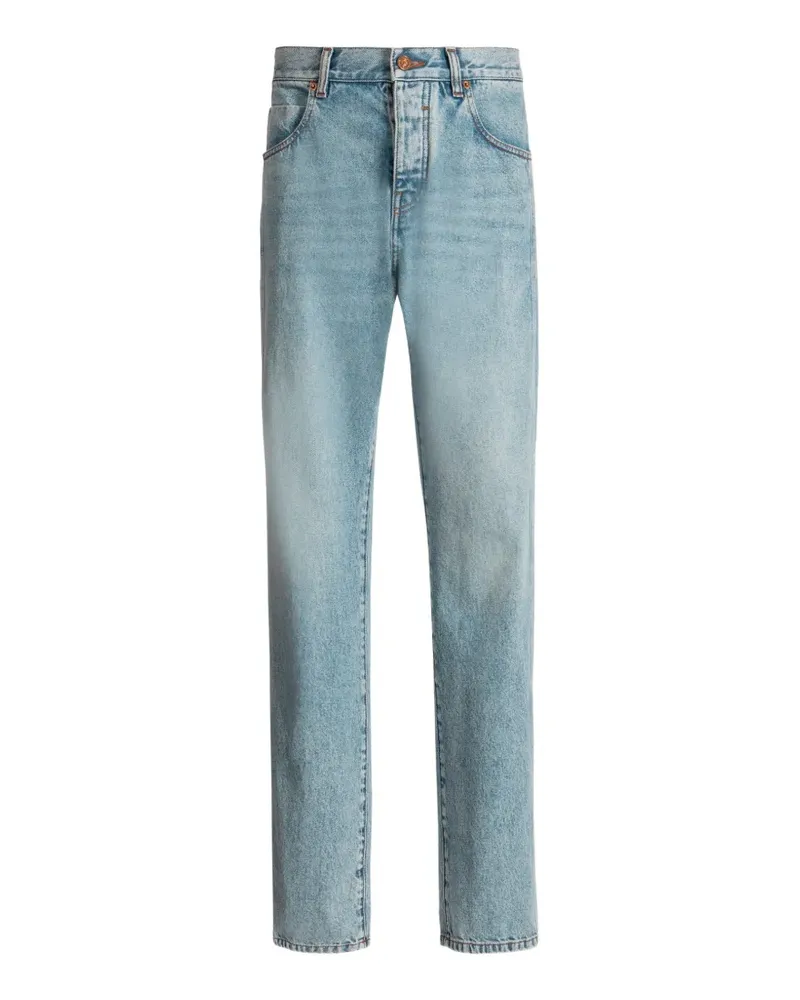 Balmain Locker geschnittene Jeans aus hellblauem Denim Blau