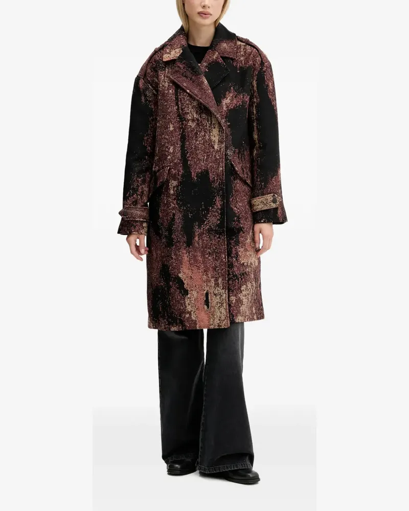Desigual Doppelreihiger Trenchcoat - Schwarz Schwarz