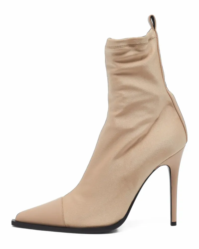 Amiri cap-toe sock-style ankle boots - Nude Nude