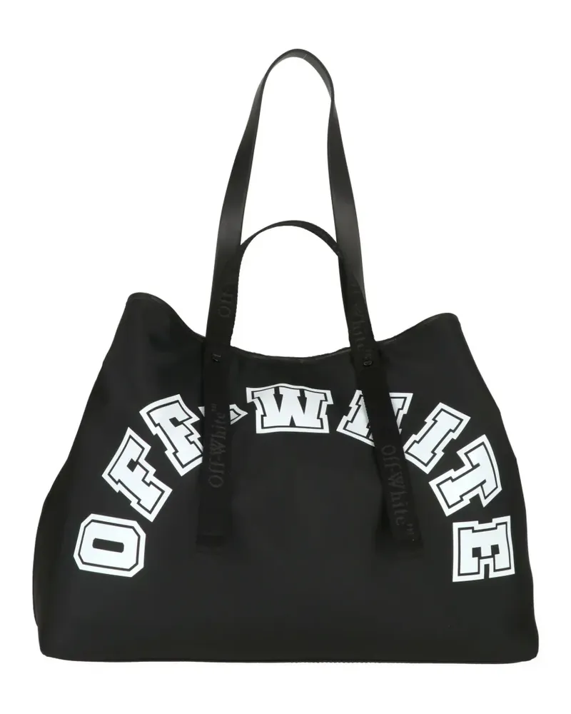 OFF-WHITE logo-print tote bag - Schwarz Schwarz