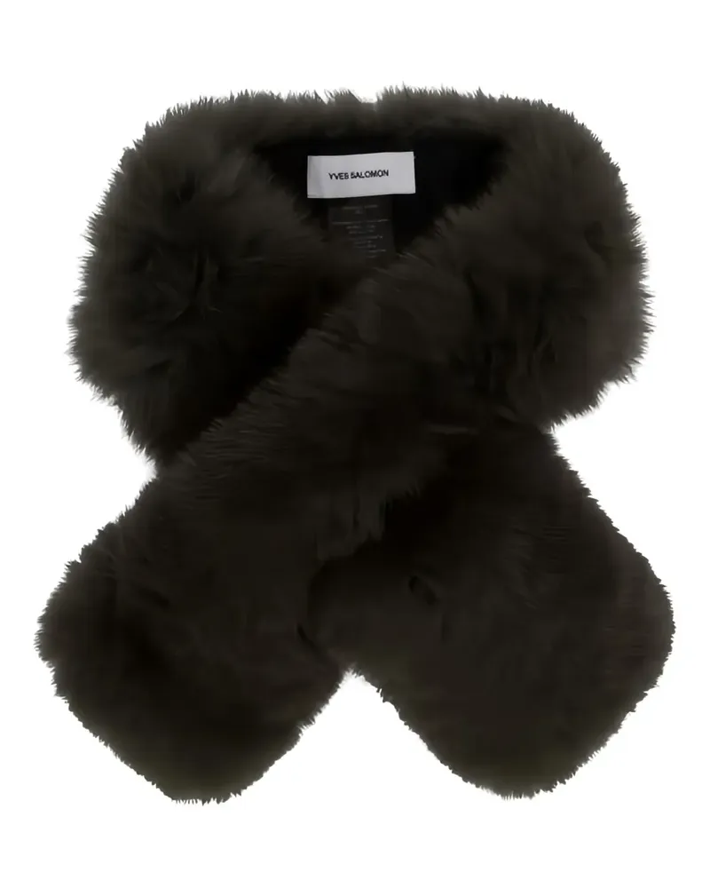 Yves Salomon Schal aus Faux Fur - Grün Grün