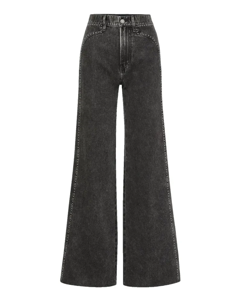 Veronica Beard Grant stud-embellished wide-leg jeans - Grau Grau