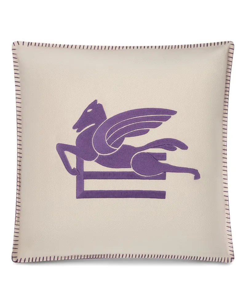 Etro Kissen mit Logo-Stickerei - Nude Nude