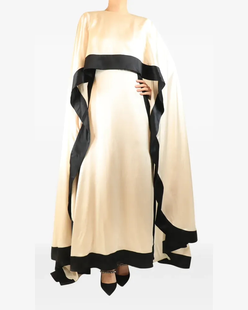 SEMSEM Maxi-Cape-Kleid aus Satin - Nude Nude