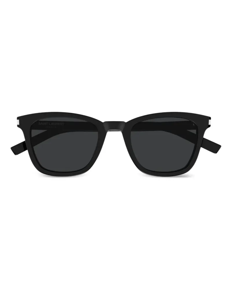Saint Laurent Sonnenbrille mit eckigem Gestell - Schwarz Schwarz