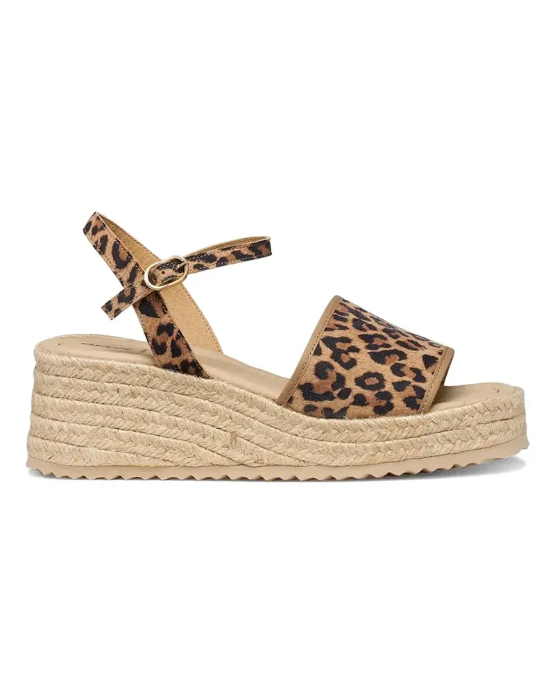 Geox leopard-print wedge espadrilles - Nude Nude