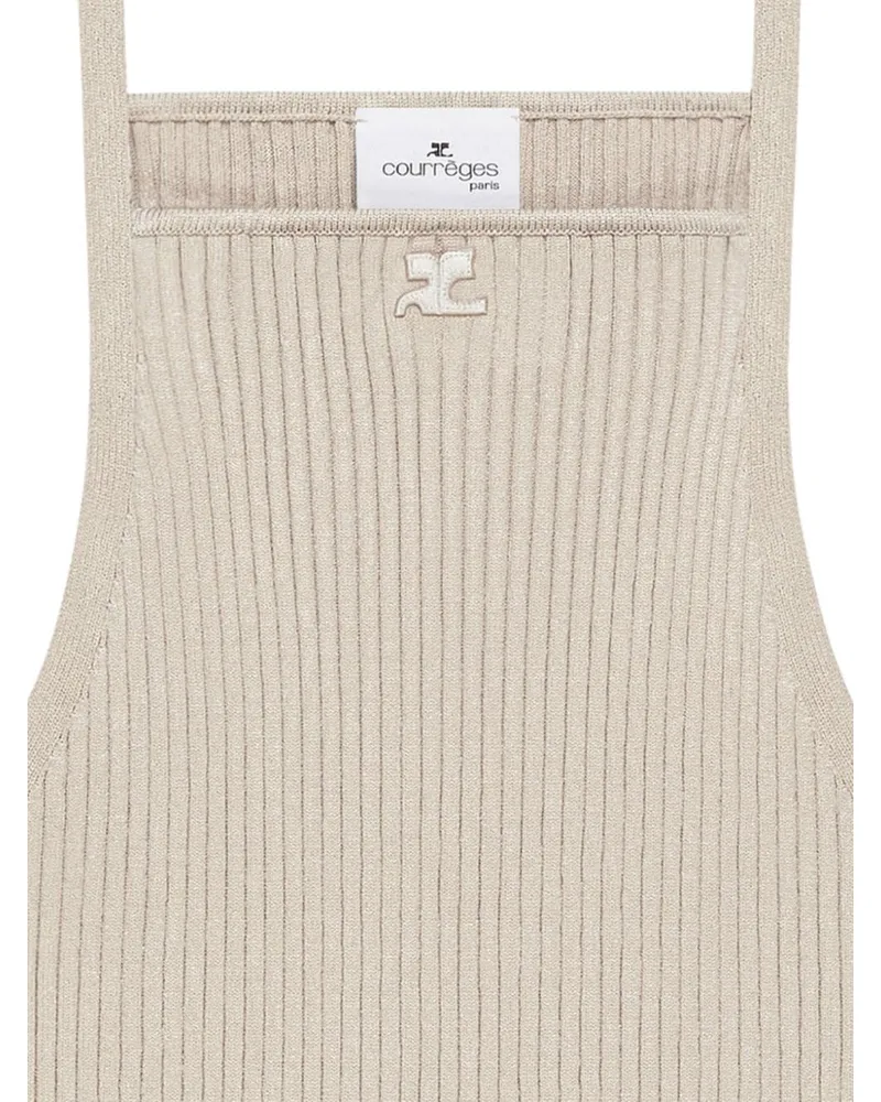 Courrèges Pointy Tanktop aus Rippstrick - Nude Nude