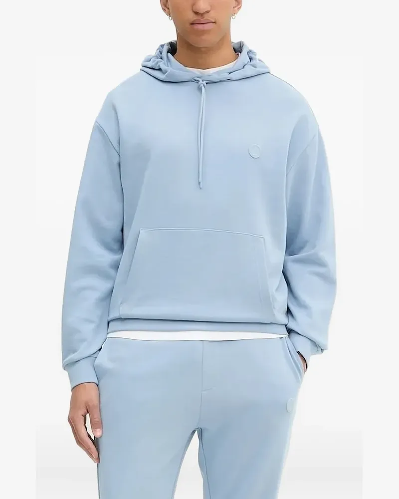HUGO BOSS Hoodie mit Logo-Patch - Blau Blau