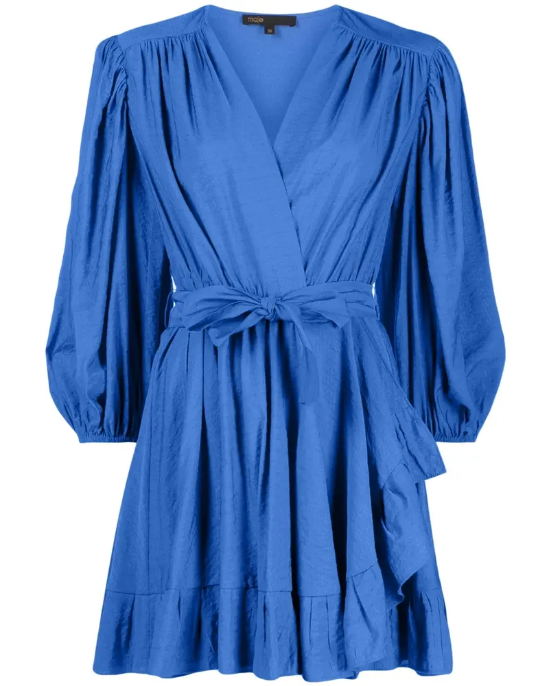 Maje Wickelkleid mit V-Ausschnitt - Blau Blau