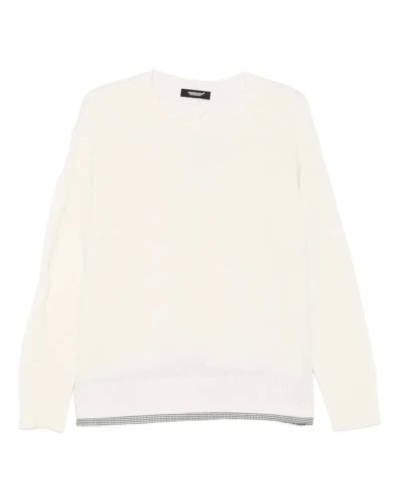 Undercover checked-trim sweater - Nude Nude