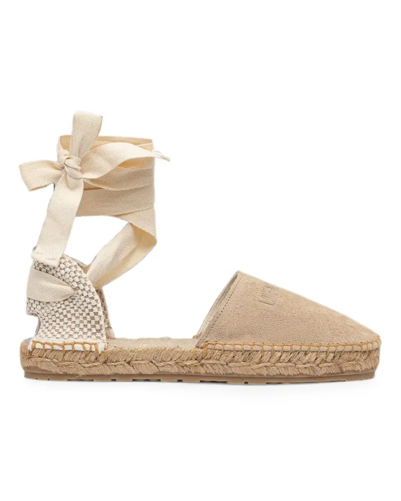 Moschino logo-debossed lace-up espadrilles - Nude Nude
