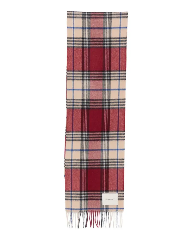 Gant checked fringed scarf - Rot Rot
