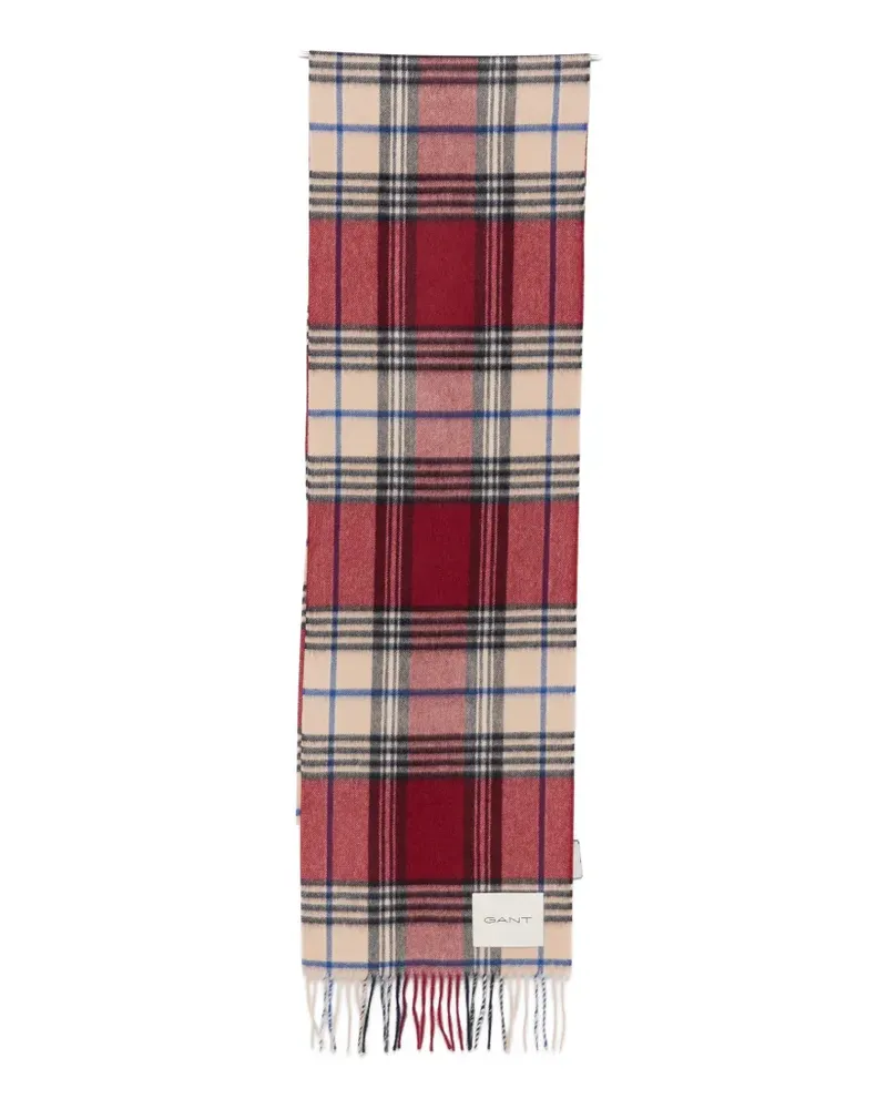 Gant checked fringed scarf - Rot Rot