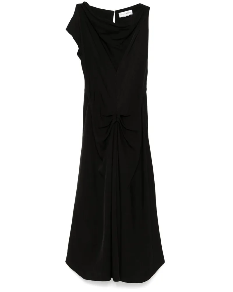 Victoria Beckham Drapiertes Midikleid - Schwarz Schwarz